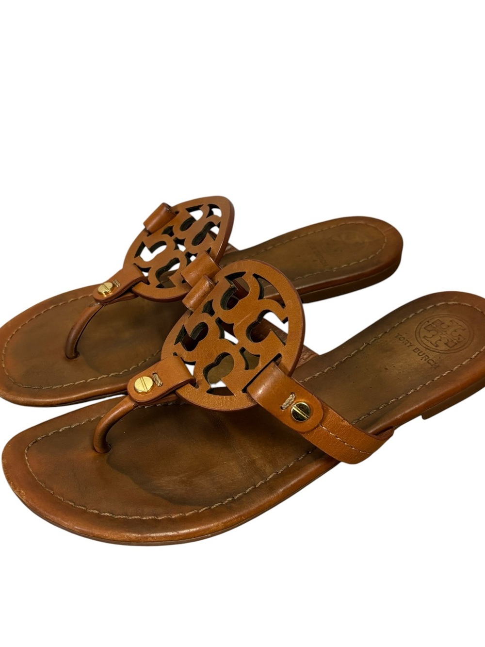 Tory Burch Miller sandals brown leather size 6 M.